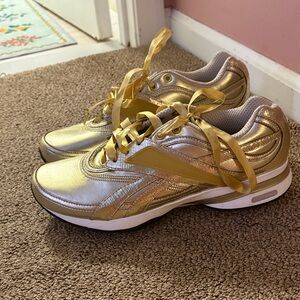 Reebok Gold and Silver Women's Sneakers